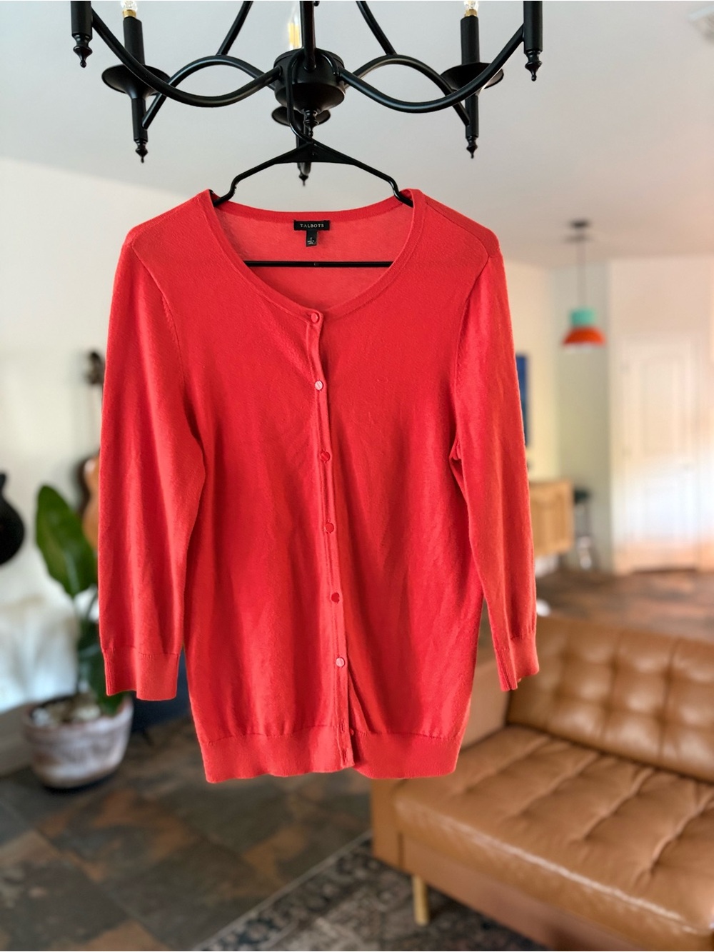 Talbots Coral Button-Front Women’s Cardigan Sweater